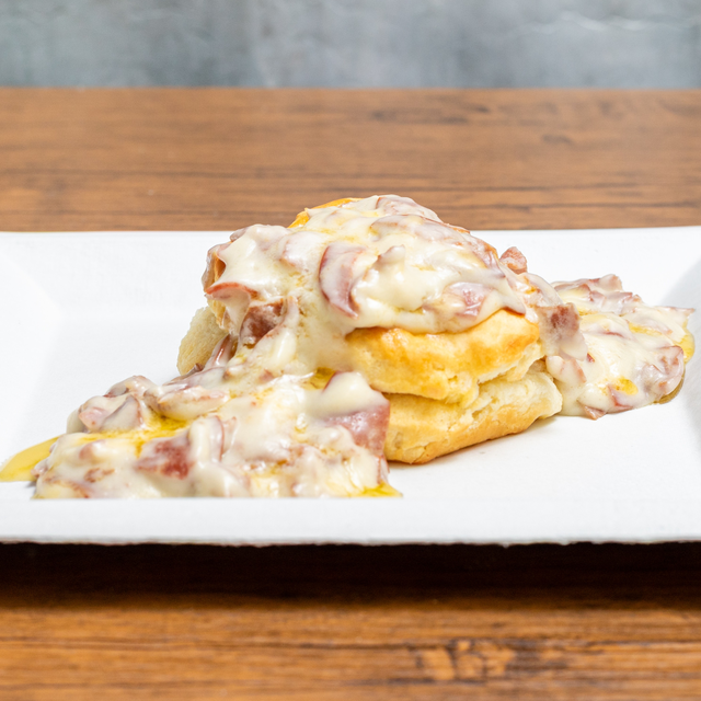 Chipped Beef Gravy Biscuit.