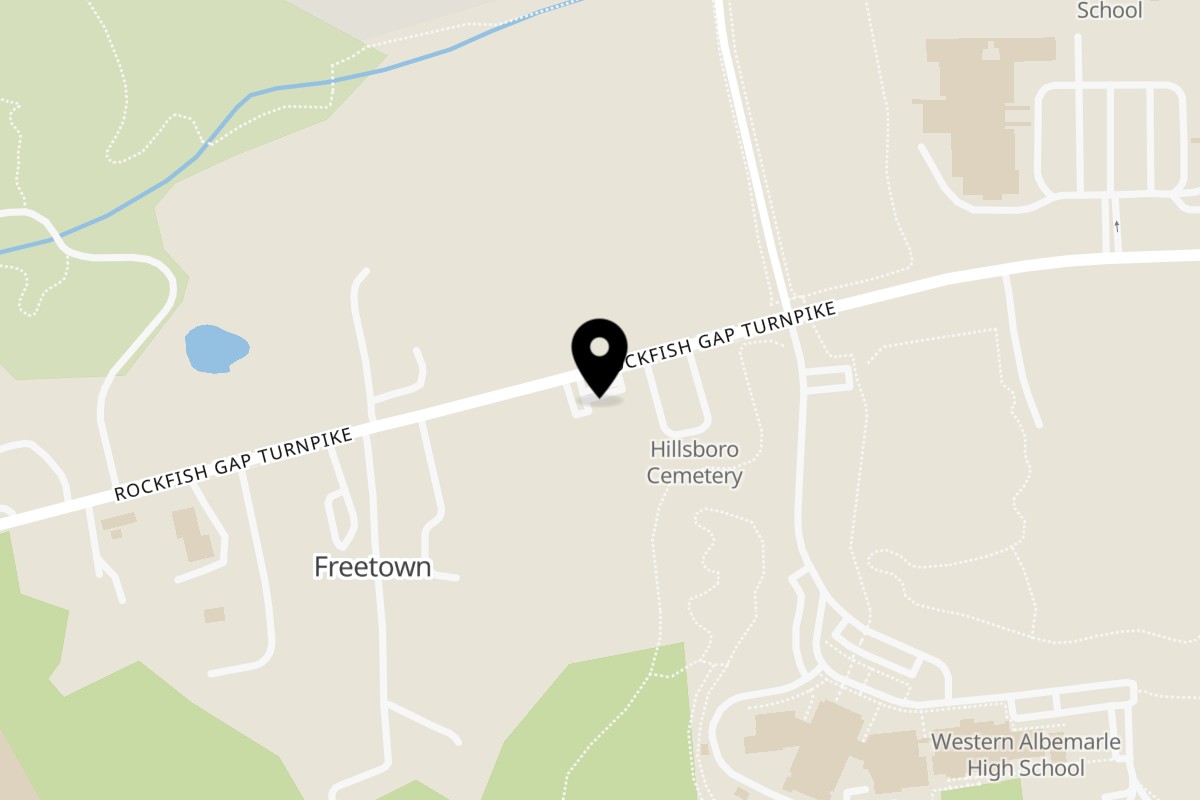 Map showing the location of Brownsville Market on 5995 Rockfish Gap Turnpike in Crozet
